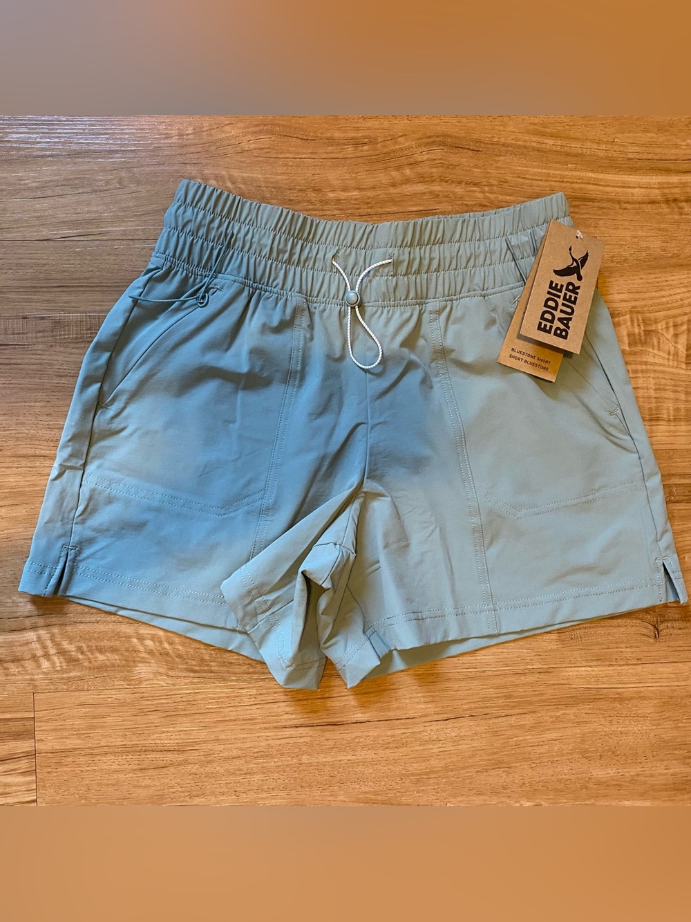 NWT Eddie Bauer Womens Shorts, Bluestone Short, Drawstring, Small
